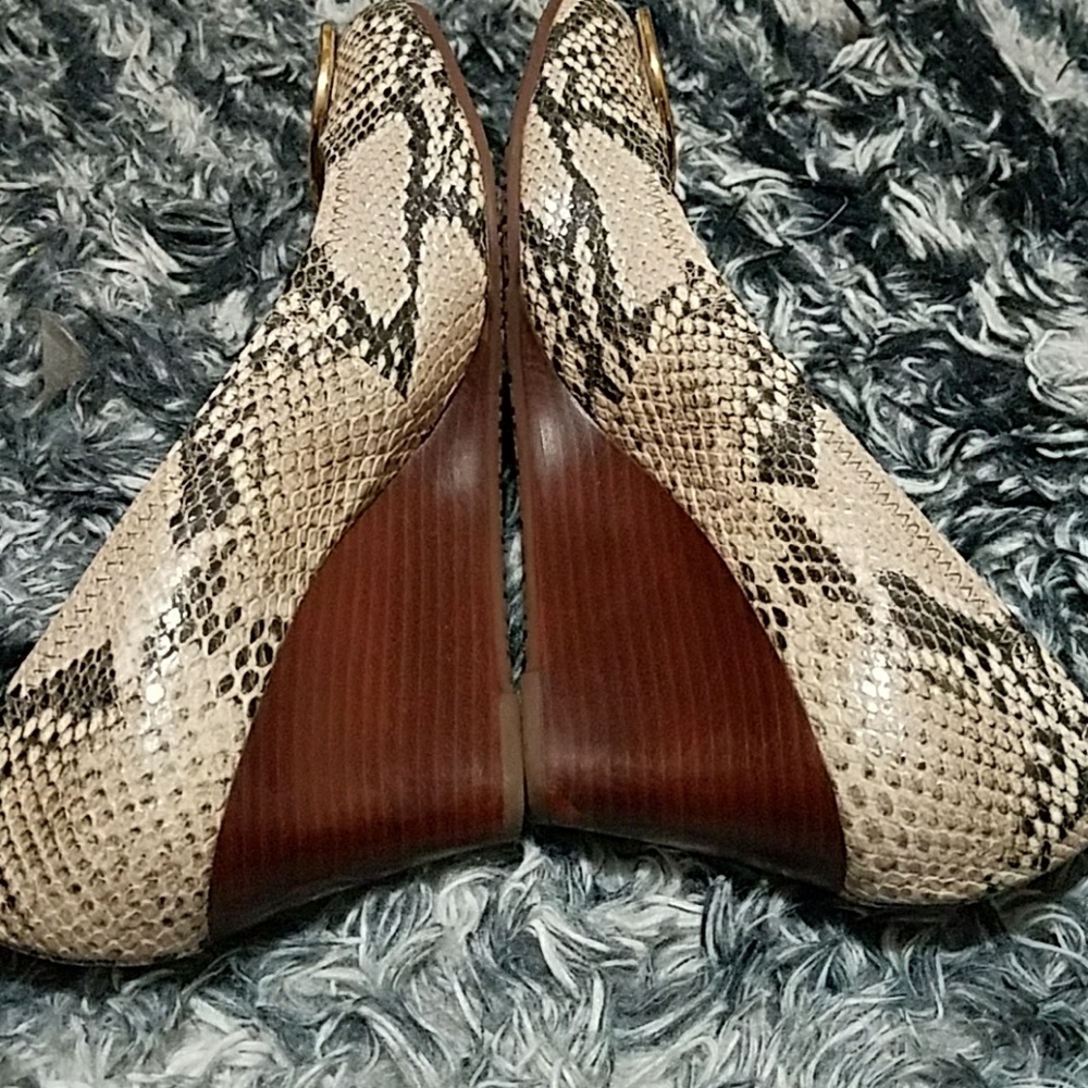 Tory Burch Snakeskin Ballet Flats - Gold and Tan - Picture 5 of 8